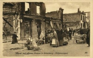 poland germany, ORTELSBURG SZCZYTNO, Street Market (1915) East Prussia Postcard