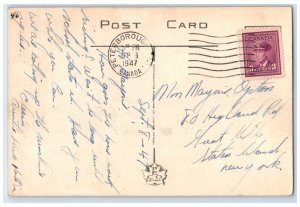 1947 Scene at George Street Peterborough Ontario Canada Vintage Posted Postcard