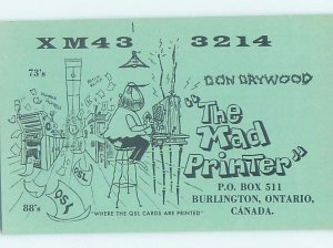 Pre-1980 RADIO CARD - CB HAM OR QSL Burlington - Near Hamilton Ontario ON AH2038