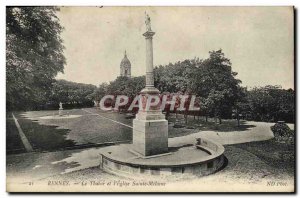 Old Postcard Rennes Tabor and the Church of St. Melaine