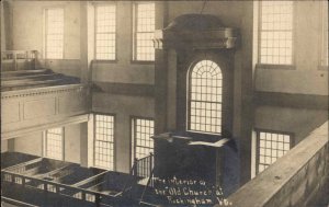 Rockingham Vermont VT Old Church Interior Real Photo Vintage Postcard