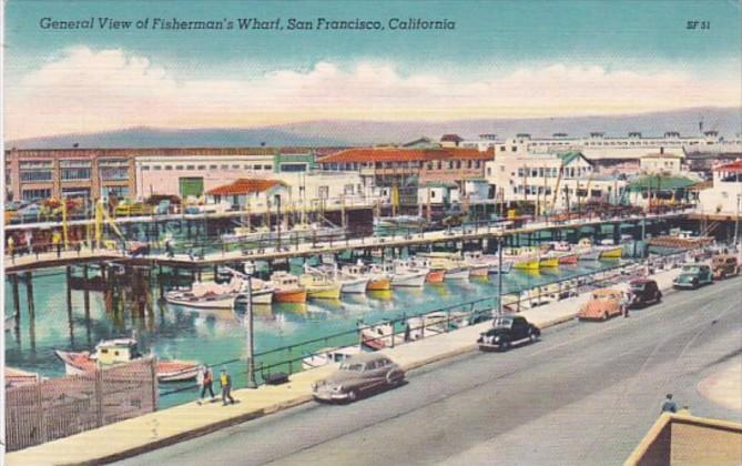 California San Francisco General View Of Fisherman's Wharf 1951