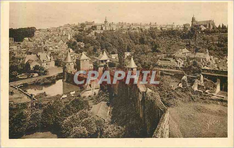 Old Postcard Fougeres (Ille et Vilaine) The Upper City (a Right The church Sa...