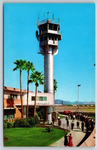 Phoenix AZ~Sky Harbor Municipal Airport~Tubular Control Tower~People~1950s PC