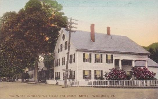 Vermont Woodstock The White Cupboard Tea House And Central Street Handcolored...