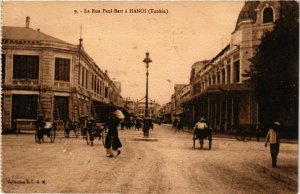 CPA AK VIETNAM Tonkin - HANOI - La Rue Paul Bert (321385)