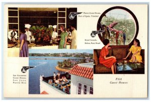 c1950's PAA Guest Houses El Panamericano Multiview Vintage Puerto Rico Postcard