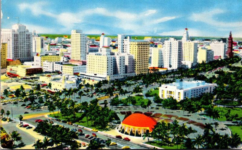 Florida Miami Biscayne Boulevard Hotel Row 1954