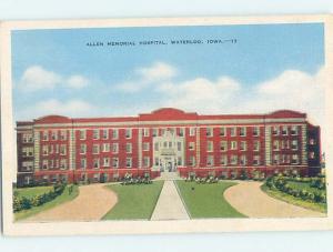 Unused Linen HOSPITAL SCENE Waterloo Iowa IA W2788