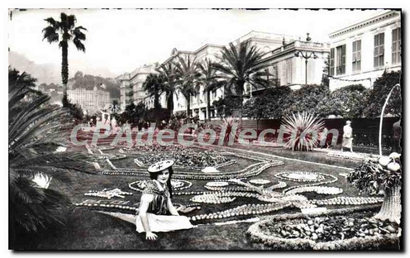 Old Postcard Menton gardens during the holidays lemon