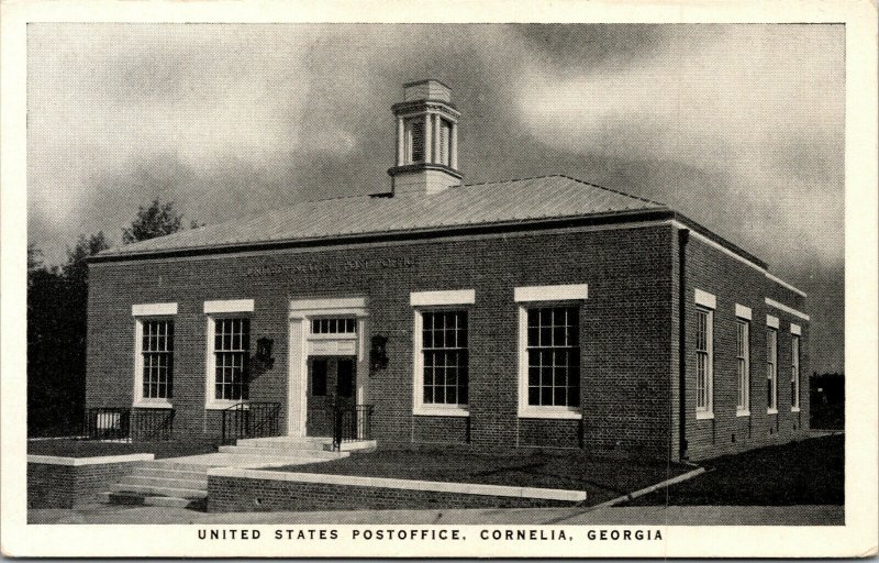 Vtg Cornelia Georgia GA United States Post Office Building 1940s Unused Postcard