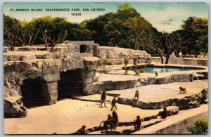 Vtg San Antonia Texas TX Monkey Island Brackenridge Park 1940s View Postcard