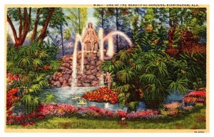 Postcard GARDEN SCENE Birmingham Alabama AL AQ8073