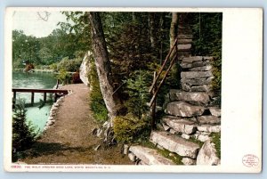 White Mountains New Hampshire Postcard The Walk Around Saco Lake c1920's Antique