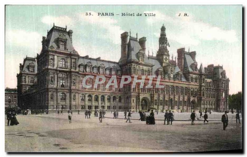 Old Postcard Paris City Hall