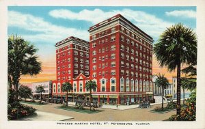 Princess Martha Hotel, St. Petersburg, Florida, Early Postcard, Unused