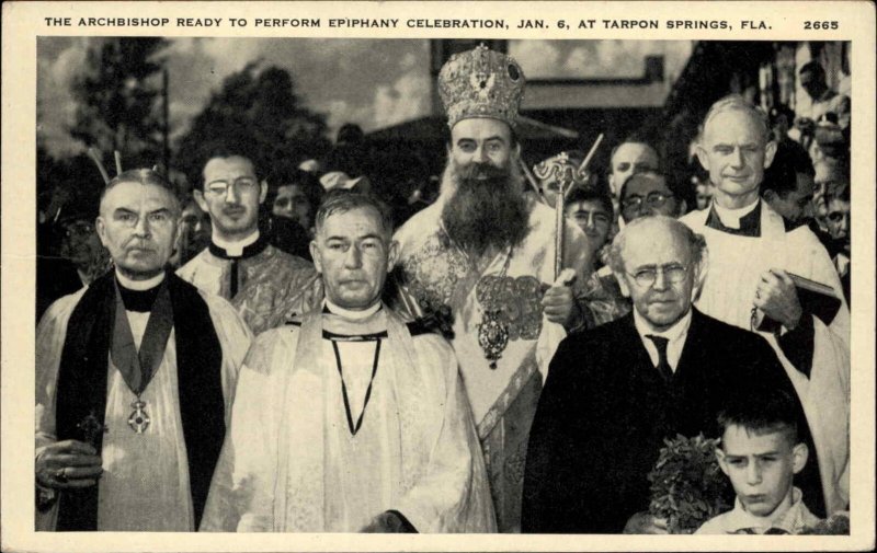 Tarpon Springs FL Archbishop Epiphany Celebration Postcard