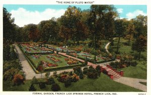 Vintage Postcard 1920's Formal Garden French Lick Springs Hotel Indiana IND