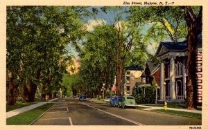 Malone, New York - Tree-lined view of Elm Street - in the 1940s