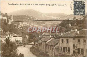 Old Postcard St Claude and the Suspension Bridge