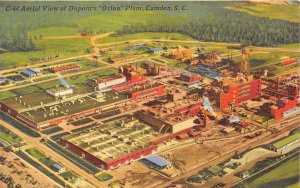 Camden South Carolina 1940s Postcard Aerial View DuPont's Orlon Plant