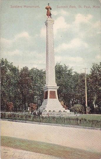 Minnesota Saint Paul Soldeiers Monument Summit Park 1910