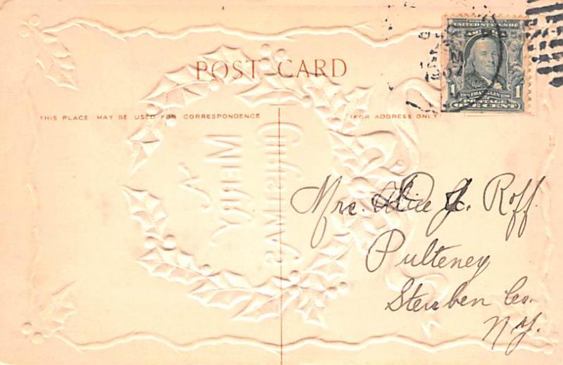 Christmas  postal marking on front