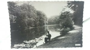 Vintage Rp Postcard Young Man Fishing in Lake Wanstead Park London Posted 1968