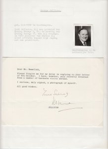 George Jellicoe Politician Original Autographs with Photo United Kingdom (L6563)