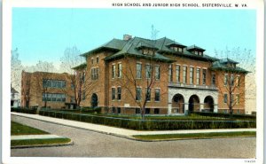 1920s High School and Junior High School Sistersville West Virginia Postcard