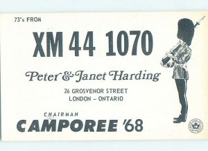 Pre-1980 RADIO CARD - CB HAM OR QSL London Ontario ON AH1773