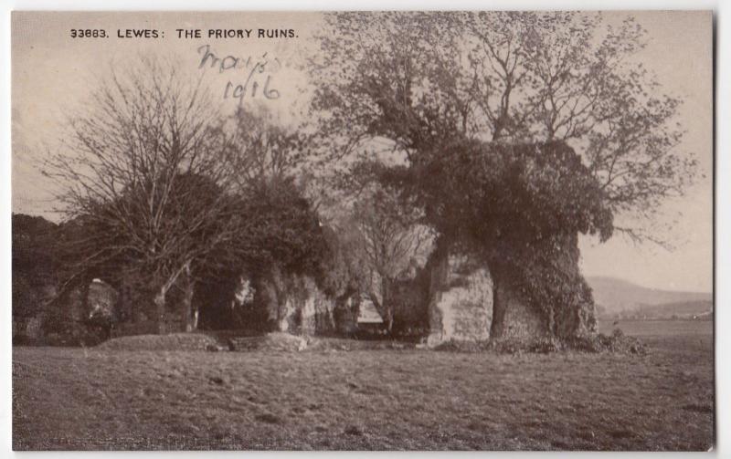 Sussex; Lewes, The Priory Ruins PPC, Unposted, By Photochrom, Dated 1916 