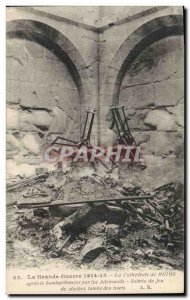 Old Postcard The Bell cathedral of Reims after the bombing by German Militaria