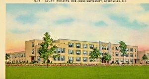 Postcard Early View of Alumni Building , Bob Jones University, Greenville, SC.