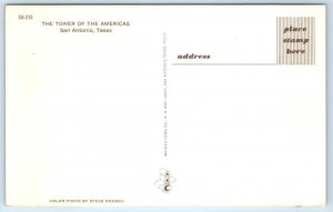 2 Postcards SAN ANTONIO, Texas TX ~ Night/Day TOWER Of The AMERICAS c1970s