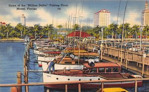Home of the Million Dollar Fishing Fleet Miami FL Postcard