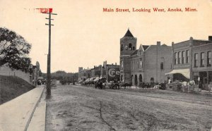 Anoka Minnesota Main Street Looking West Vintage Postcard AA16024