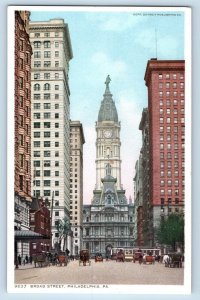 Philadelphia Pennsylvania Postcard Broad Street Exterior Building c1920 Vintage