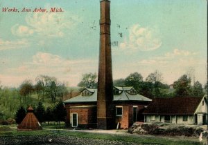 C.1910 City Water Works Buildings Ann Arbor Michigan Vintage Postcard P79