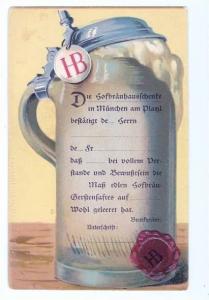 LP12  beer, bier stein, biere, alcool ,  vintage postcard,  