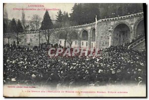 Old Postcard Lourdes Jubilee of the Apparition The Sermon on the esplanade of...