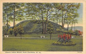 South Charleston West Virginia 1940s Postcard Historic Ancient Mound