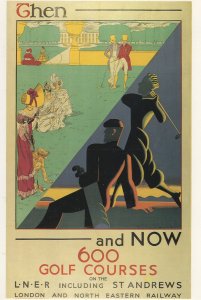 600 London Scottish Golf Courses LNER By Train Advertising Postcard