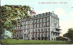 St. Johns College Bronx New York Vintage Postcard Standard View Card 