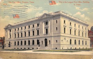 Houston Texas Post Office Building, Color Lithograph Vintage Postcard U8768