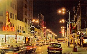 West State Street ROCKFORD, ILLINOIS Night Scene Osco Drug Store c1960s Postcard