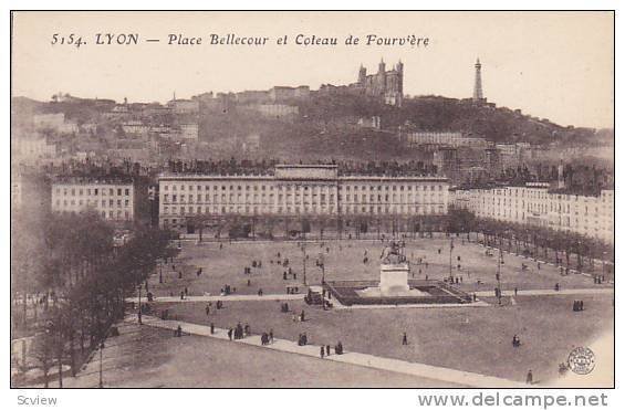 Place Bellecour Et Coteau De Fourv'ere, Lyon (Rhone), France, 1900-1910s