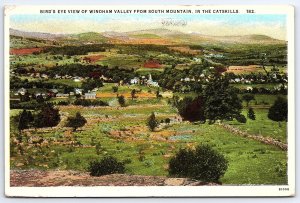 1929 Windham Valley From South Mountain Bird's Eye View New York Posted Postcard