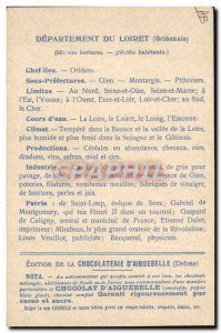 Postcard Old MAPS Chocolaterie d & # 39Aiguebelle Loiret Chateau de Sully sur...