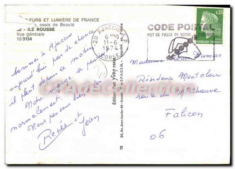 Modern Postcard Corsica Ile Rousse Vue Generale